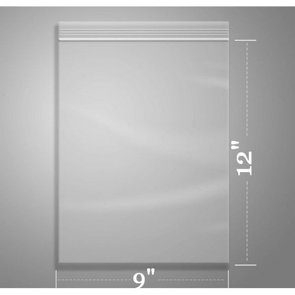 300 -9"x12" Clear Plastic Zipper Poly Locking Reclosable Bags 2 MiL