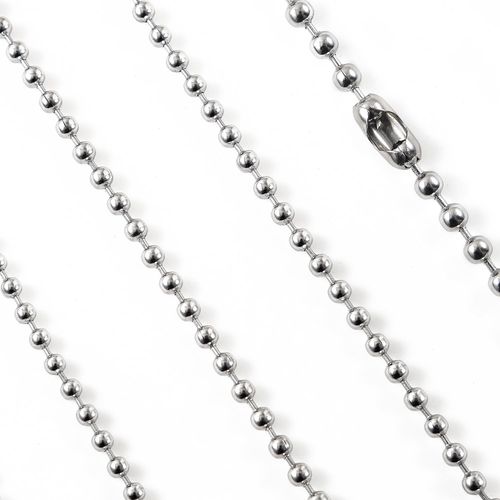 Tangyinrd 120 Inch Ceiling Fan Pull Chain, Beaded Pull Chains Extension, Light Chain Pulls Extenders Great Pulling Force Stainless Steel with 10 Matching Connectors 2 Styles (3mm, Silver)