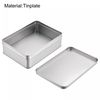 sourcing map Metal Tin Box, 8.66" x 6.3" x 2.72" Rectangular Empty Tinplate Storage Containers with Lids, Silver Tone