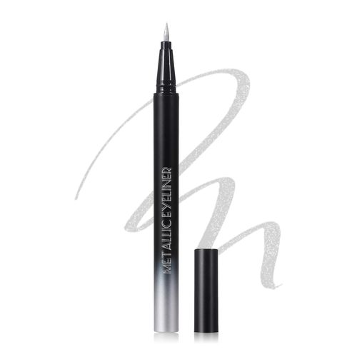 Silver Diamond Glitter Liquid Eyeliner Pen, Shimmer Eye Liner Waterproof Long-Stay, Metallic Satin Finish Colored Eyeliner, Ultra-Fine Tip Smudge-Proof, High Pigmented Eye Brightener Pen for Stage-04