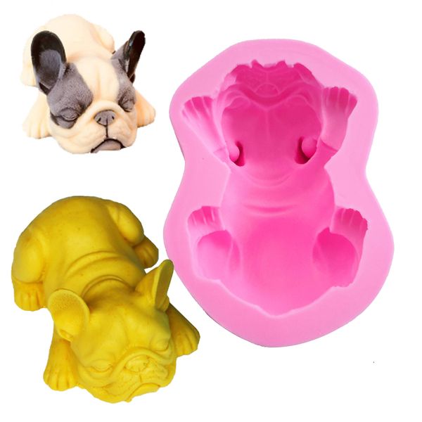 Fewo 3D French Bulldog Silicone Mold for Fondant Chocolate Candy Cake Decorating Candle Soap Lotion Bar Wax Crayon Melt Plaster Polymer Clay