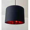 Black Cotton Mirror Copper Drum Lampshade