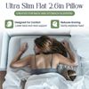 Umiboo by Focus Thin 2.5-In Memory Foam Pillow 2-Pack White