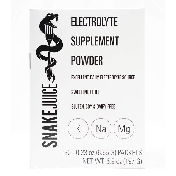 SNAKE Juice Keto Diet Electrolyte Powder, Unflavored, Fasting-Focused Supplement Beverage Mix, 30 Easy-Open Packets