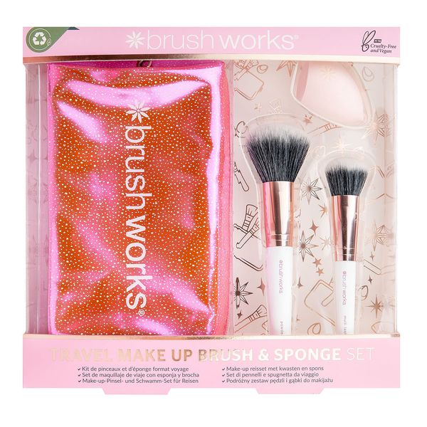 Brushworks Travel Makeup Brush & Sponge Set