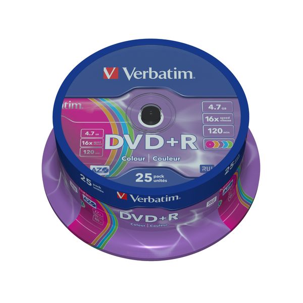 Verbatim Dvd+r 4.7GB AZO Colour Single Side, Single Layer DVD+R