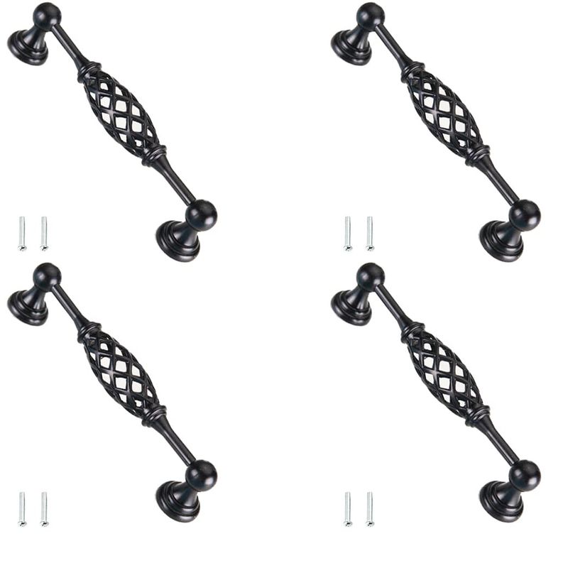 Lxoraziy 4 Pieces Traditional Drawer Cabinet Handle, Metal Bird Cage ...