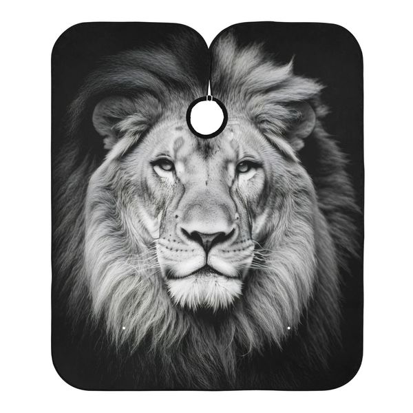 Blueangle African Lion Portrait Barber Styling Cape - Waterproof Salon Cape for Men, 65 x 55 inches Hairdresser Cape for Hair Treatment - Cutting/Coloring/Perming