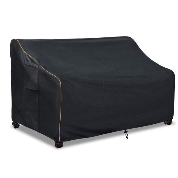 LSongSKY Outdoor 2-Seater Loveseat Cover,Patio Sofa Covers Fits up to 58W x 32.5D x 31H Inches,100% Waterproof Heavy Duty Patio Furniture Covers,Black