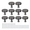 sourcing map 10 Pack Round Cabinet Knob, Single Hole Drawer Knobs Silver Kitchen Cabinet Knobs for Cupboard Drawer Pulls Grey