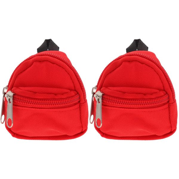 EXCEART 2pcs Doll Backpack Dolly House Accessories Mini School Supplies for Dolls Doll Locker Mini Backpack Toy Mini Doll Ornament Home Decor Mini Backpack Model Polyester Travel Car Bag