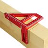 3D Multi Angle Measuring Ruler, 45/90 Degree Aluminum Alloy Woodworking Square Protractor, Miter Triangle Ruler High Precision Layout Measuring Tool Layout Scriber for Engineer(Red)