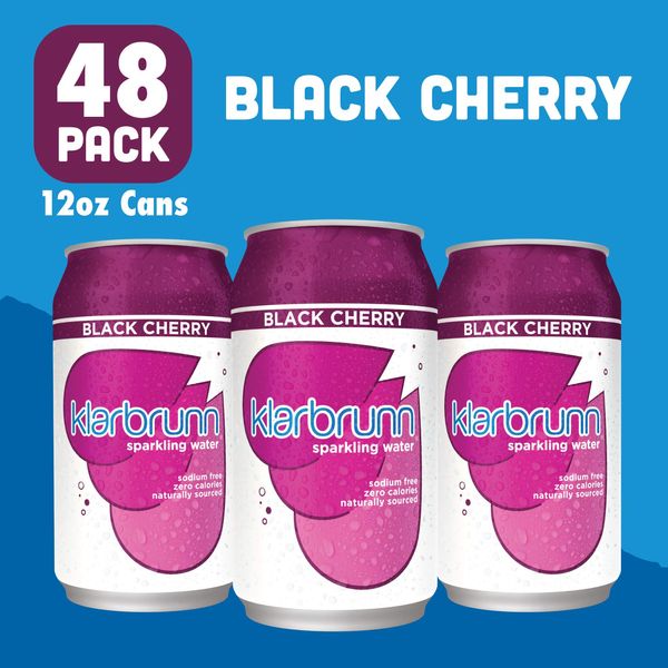 Klarbrunn Sparkling Water, Black Cherry, 48 Pack