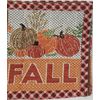 Long Tapestry Table Runner, 12"x70",FALL,HARVEST PATCHWORK, LEAVES & PUMPKINS,HC