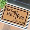 Plot Twist He Lives Doormat | Easter Decor | Welcome Mat | Spring Decor | Easter Door Mat | Easter Gift | Jesus Cross Doormat |
