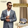 Personalised Gold Rectangular Cufflinks In Chrome Case - Engraved With Your Custom Text