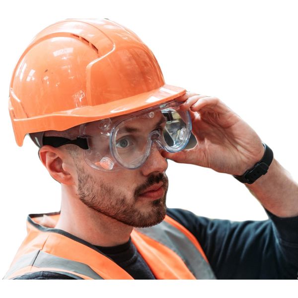 GRAFF CITY PPE Safety Goggles Clear Protective Eyewear for Construction, Carpentry, DIY, Lab work, Protects Against Liquid Splashes, Dust & Debris - Anti Fog Vents, Scratch & UV Resistant (1)