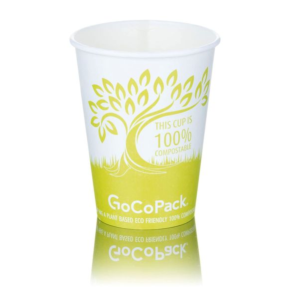 Compostable Paper Cups: Pack of 50-8oz (227ml) or 12oz (340ml) Eco Friendly 100% Compostable Single Wall Paper Coffee Cups (8oz (227ml) 50 Pack)