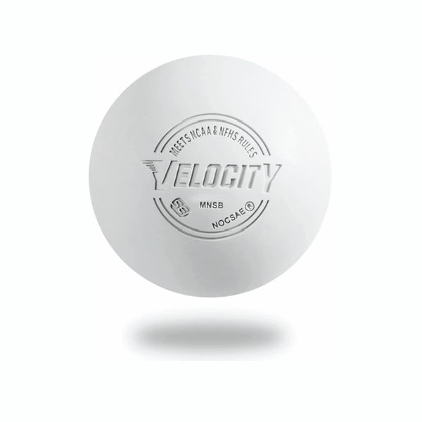 Velocity Massage Lacrosse Ball for Muscle Knots, Myofascial Release, Yoga & Trigger Point Therapy - Firm Rubber Scientifically Designed for Durability and Reliability - White, 2 Balls