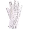 New Costume White Silver Glitter Glove