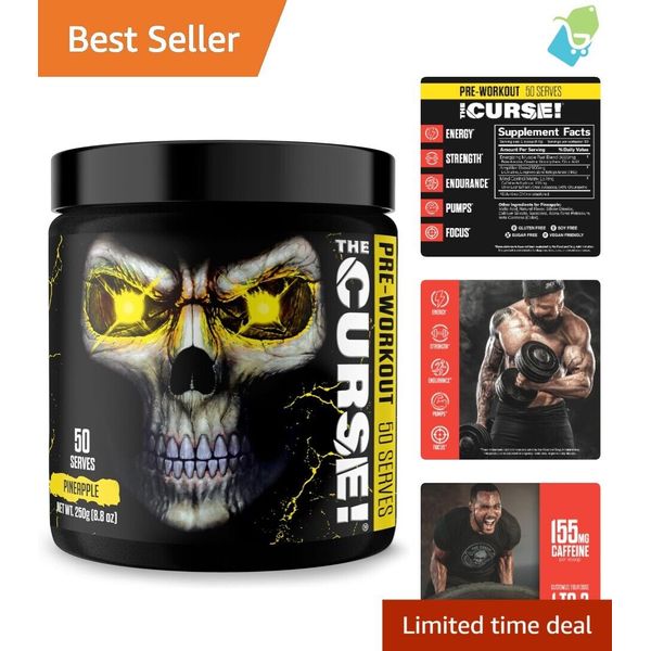 Energetic Pineapple Pre Workout Powder - 50 Servings with Creatine & Caffeine