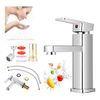 Chrome Kitchen Faucet Swivel Single Handle Sink With Water Pipe Deck Mounted