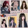 Hawkko Wig, Long, Full Wig, Straight, Princess Cut, Wig, Inner Color, Gradient, Women's, Bangs, Princess Hair, Cross-Dressing Wig, Halloween, Face Shrinking, Harajuku Style, Lolita, Net / Comb Included, Pink x Light Blue, Free Size
