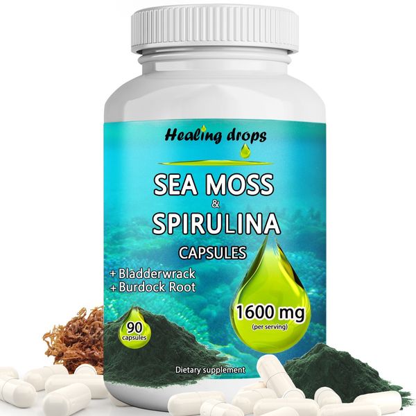 Sea Moss Capsules with Spirulina Capsules + Bladderwrack + Burdock