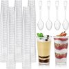 100 Pack 3Oz Plastic Dessert Cups with Spoons, Mini Dessert Shooter Cups, Dis...
