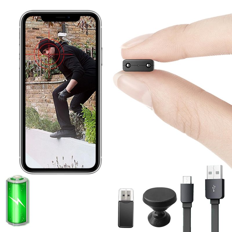 【Free 64G】 Smallest Wireless Battery Camera,Concealed Spy Camera with ...