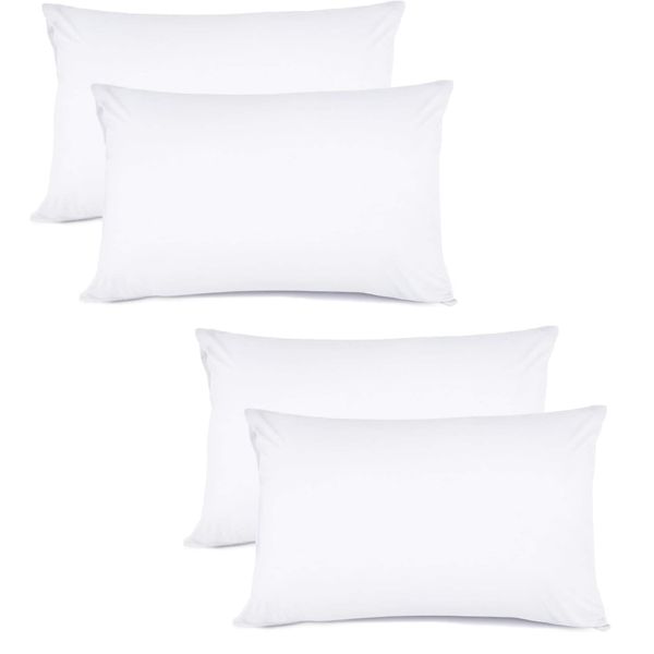 Kinfolk Textile Pillow Cases 4 Pack Egyptian Cotton 200 Thread Count (White)