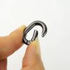 10 PCS TANJUN Carabiner Metal Spring Key Ring, Spring Keyring Buckle, Oval Ring for Bags,Purses (Black)