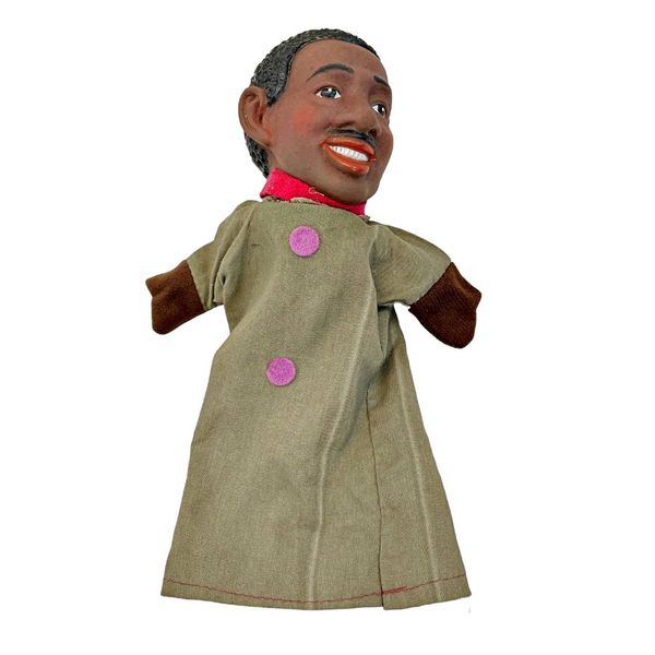 Vintage 60s African American Family Hand Puppet Rubber Head Culture Male Dad