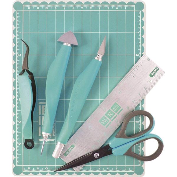 We R Memory Keepers Mini Scrapbooking Tool Kit 6 Pieces, White