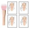 TRIXES Powder Brush - Blusher Blush -Professional Cosmetic Make Up Brush - Beauty Blender - Flawless Full Coverage - for Face Cheeks & Jawline - Rose Gold