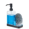 iDesign Forma Kitchen Countertop Soap Dispenser Pump, Sponge, Scrubby Organizer - Clear/Matte Black