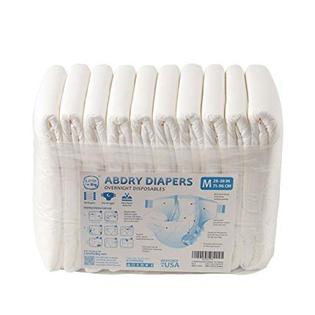 Littleforbig Adult Printed Diaper 10 Pieces - Little Trunks (Large 36-46)