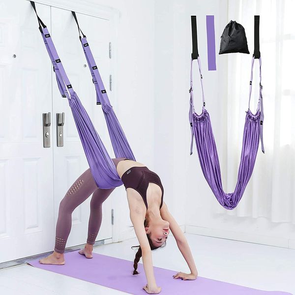 Aerial Yoga Belt, Aerial Yoga Hammock, Muscle Training, Bands, Anti-Gravity, Exercise Stretch Belt, Shaping Belt, Handstand Training Device, Underhorse Waist Trainer, Inverted Lower Waist Pull Rope,