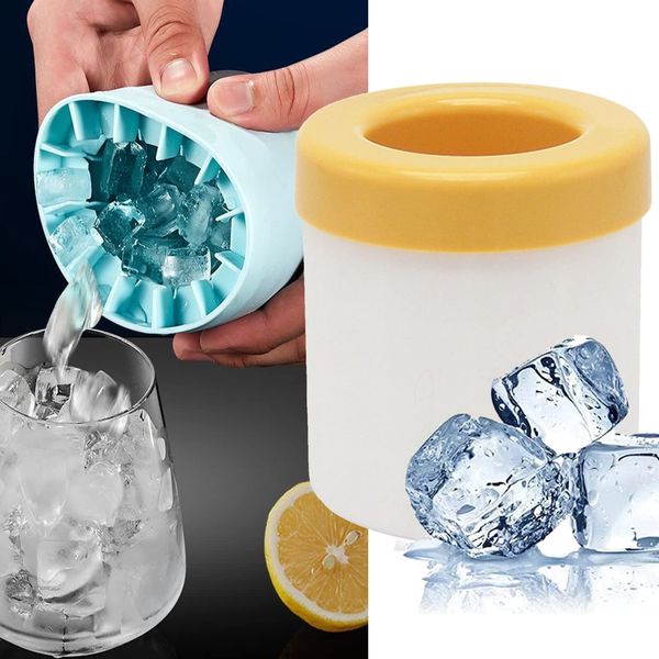 Ice Cube Maker, 3d Silicone Cylindrical Ice Maker, 0.5 inch (1.3 cm) Ice Cubes, 60 Pieces, With Lid, Ice Tray, New, Squares, Easy Removal, Small Dividing, Square Ice, Airtight Lid, Cute, Elongated, Small Grit, Freezer Storage, Durable, For Home Use (Blue)