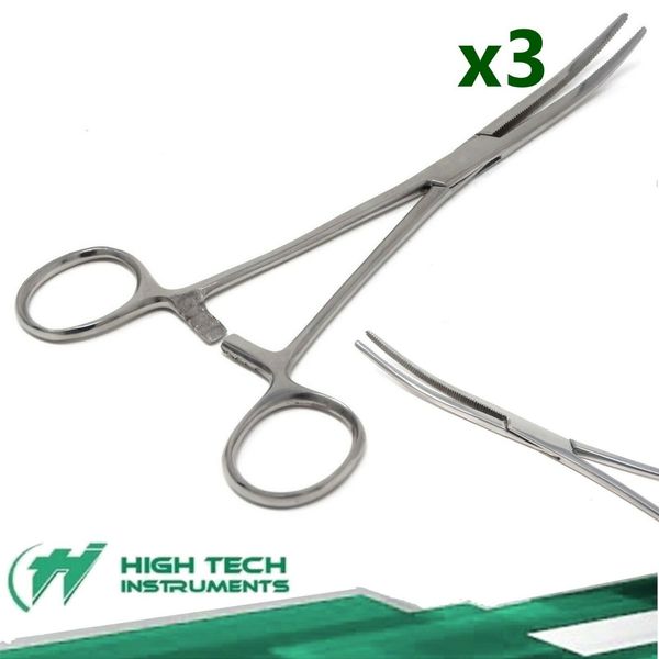 3× Rankin Crile Hemostat Forceps Curved 6.25" Locking Handle Surgical Tools