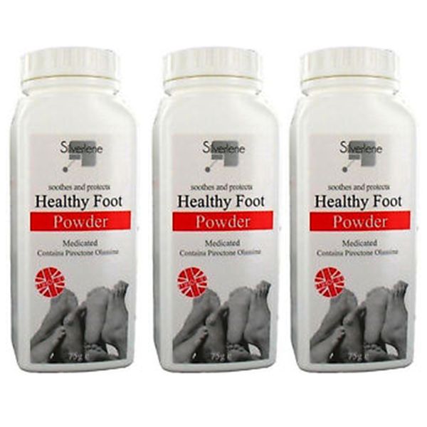 3 x Athletes Healthy Foot Powder Medicated Treats and Prevents Anti FUNGAL 75g