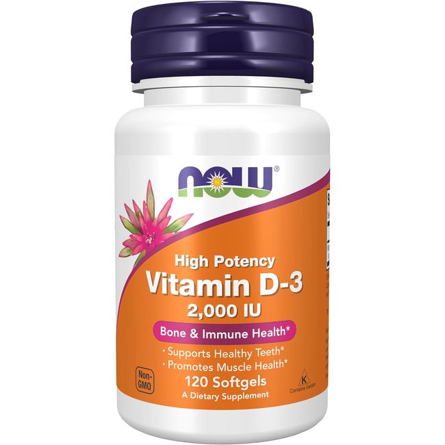 Now Supplements, Vitamin D-3 2000 IU, 120 Softgels