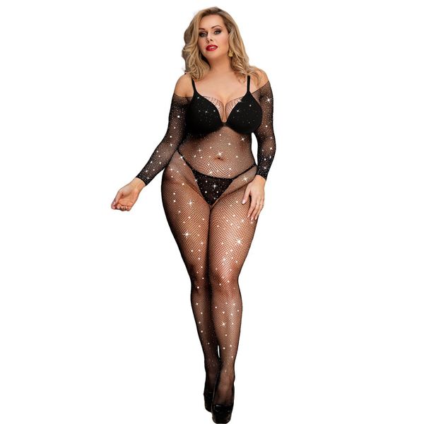 ohyeahlady Sexy Unterwäsche Dessous für Damen Mesh Overt Sexy Dessous Damen für Sex Reizwäsche Spitze Body Große Größen Fishnet Baby Dolls Negligees Lingerie Sleepwear Schwarz,XS-M