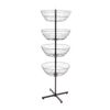 4 Basket Display Wire Floor Tier Spinner Rack Dump Bin Retail Merchandising 63"