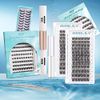 Cluster Lashes SISILILY Individual Lashes 72 Lash Clusters C D Curl Individual Cluster eyelashes DIY Lash Extensions Reusable False Eyelashes 3D Wispy Fluffy Lashes 10-16mm Length (DM17-mix)