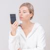 Napure Folding Mirror, Small, Black, Folding Mirror, Cosmetic Mirror, Tabletop Mirror, Compact, Slim, Makeup Mirror, Reflects Natural Skin Tone, Made in Japan