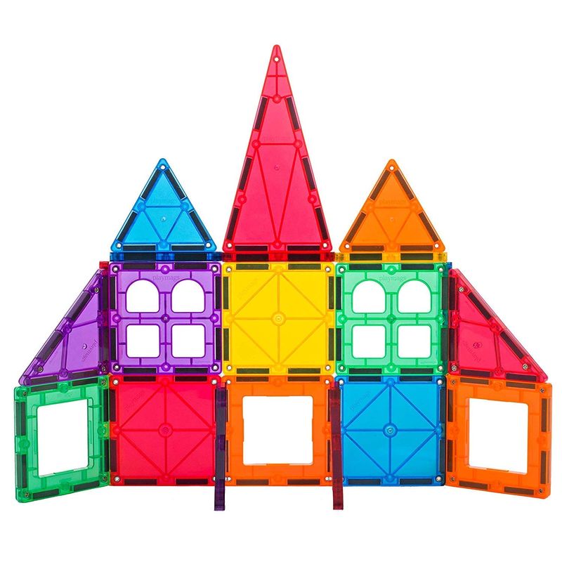 Playmags Magnetic Tile Set, 38-Piece Strongest Magnets Building Blocks ...