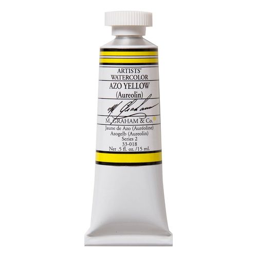M. Graham 1/2-Ounce Tube Watercolor Paint, AZO Yellow (33-018)