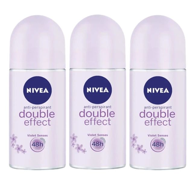 Nivea DOUBLE EFFECT Anti Perspirant Scent Men's Roll On Anti-perspirant Deodorant Pack of 3