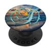 D Teal Beach Ocean Waves Sand Sunset Monogram Initial Letter PopSockets Swappable PopGrip